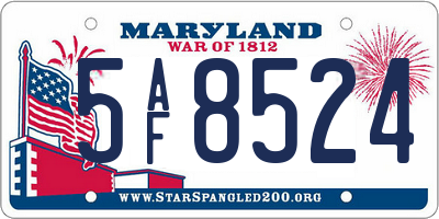 MD license plate 5AF8524