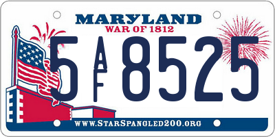 MD license plate 5AF8525