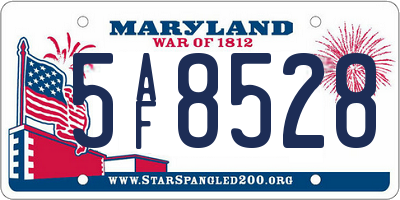 MD license plate 5AF8528