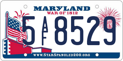 MD license plate 5AF8529