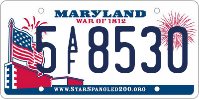 MD license plate 5AF8530