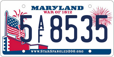 MD license plate 5AF8535