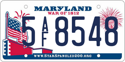 MD license plate 5AF8548