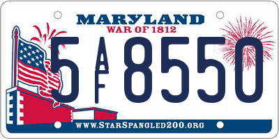 MD license plate 5AF8550
