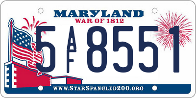 MD license plate 5AF8551