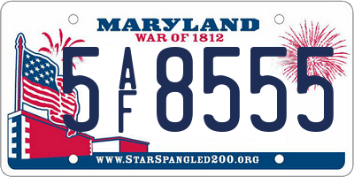 MD license plate 5AF8555