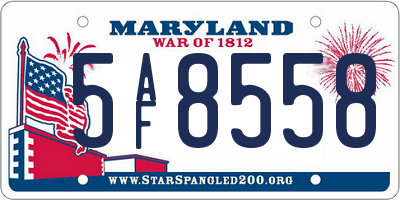 MD license plate 5AF8558