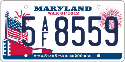 MD license plate 5AF8559