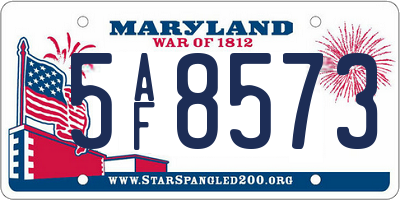 MD license plate 5AF8573
