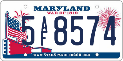 MD license plate 5AF8574