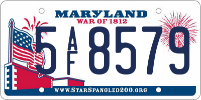 MD license plate 5AF8579