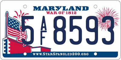 MD license plate 5AF8593