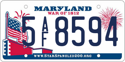 MD license plate 5AF8594