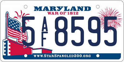 MD license plate 5AF8595