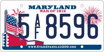 MD license plate 5AF8596