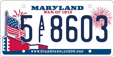 MD license plate 5AF8603