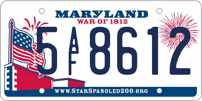 MD license plate 5AF8612