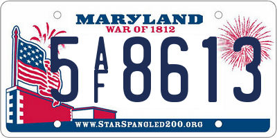 MD license plate 5AF8613