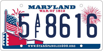 MD license plate 5AF8616