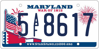 MD license plate 5AF8617