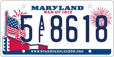 MD license plate 5AF8618
