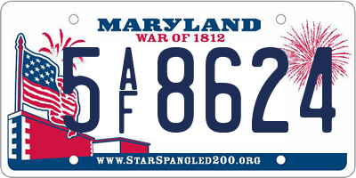 MD license plate 5AF8624