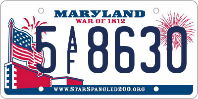 MD license plate 5AF8630