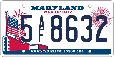 MD license plate 5AF8632