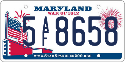 MD license plate 5AF8658