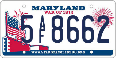 MD license plate 5AF8662
