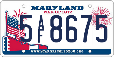 MD license plate 5AF8675
