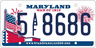MD license plate 5AF8686