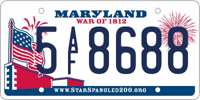 MD license plate 5AF8688