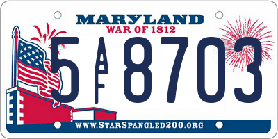 MD license plate 5AF8703