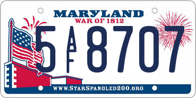 MD license plate 5AF8707