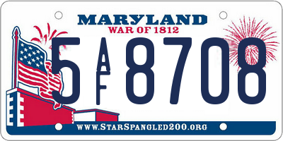 MD license plate 5AF8708