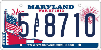 MD license plate 5AF8710