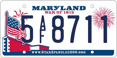 MD license plate 5AF8711