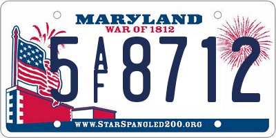 MD license plate 5AF8712