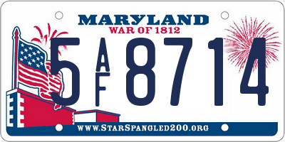 MD license plate 5AF8714