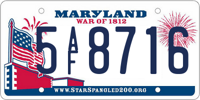 MD license plate 5AF8716