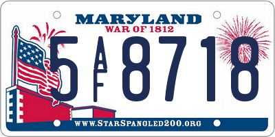 MD license plate 5AF8718