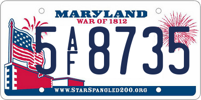 MD license plate 5AF8735