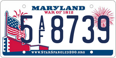 MD license plate 5AF8739