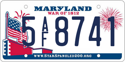 MD license plate 5AF8741