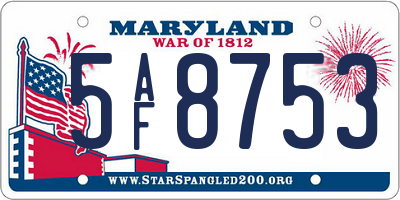 MD license plate 5AF8753