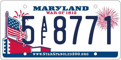 MD license plate 5AF8771