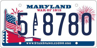 MD license plate 5AF8780