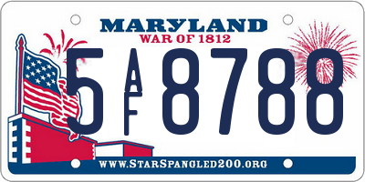 MD license plate 5AF8788