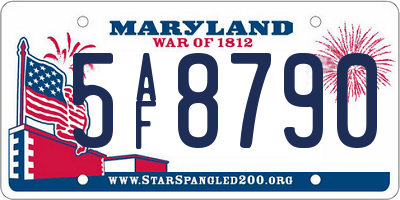 MD license plate 5AF8790